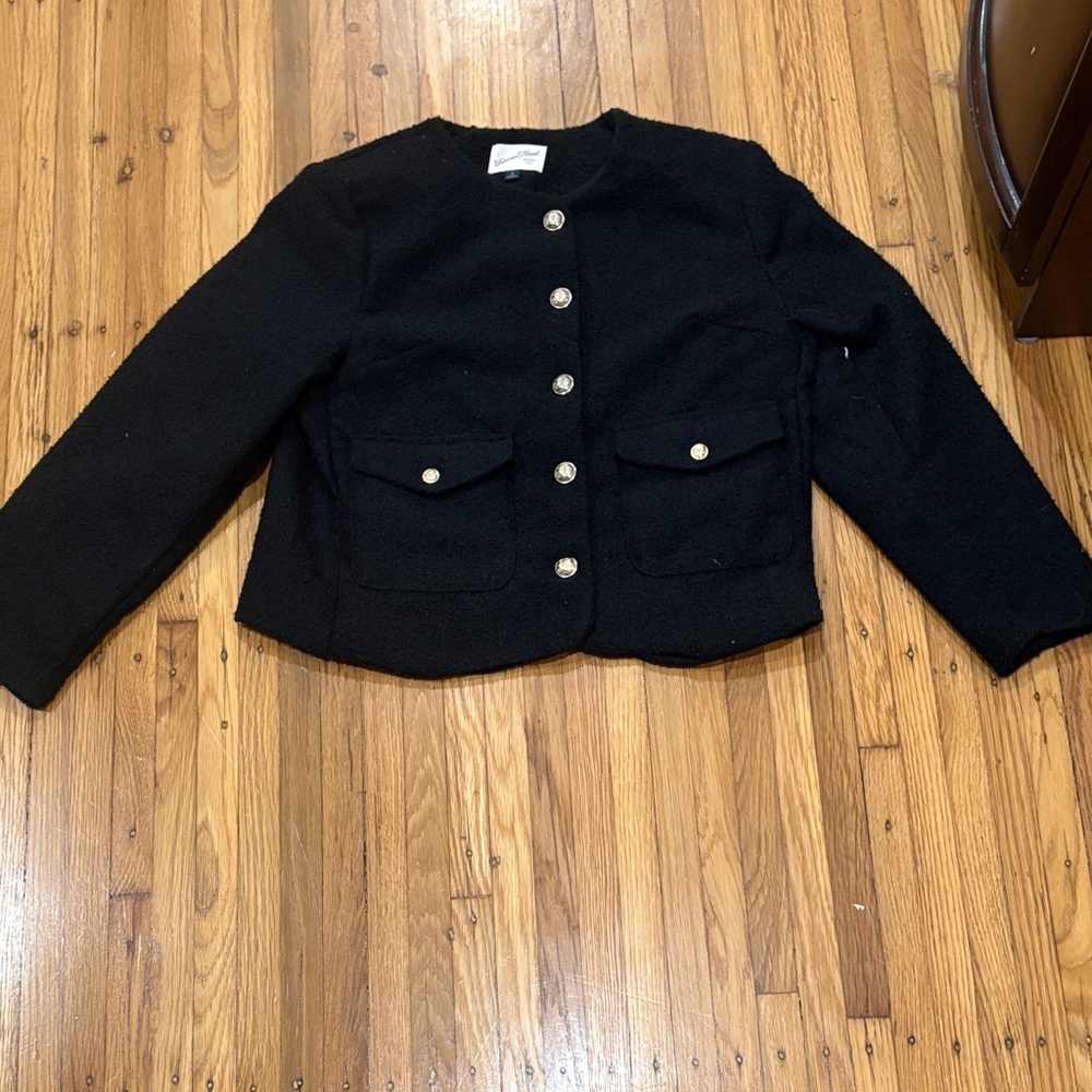 Universal Thread Black Sweater with Gold Buttons